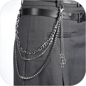 Stylish Vintage-Inspired Chain Belt for Skateboarding and Hip-Hop Culture
